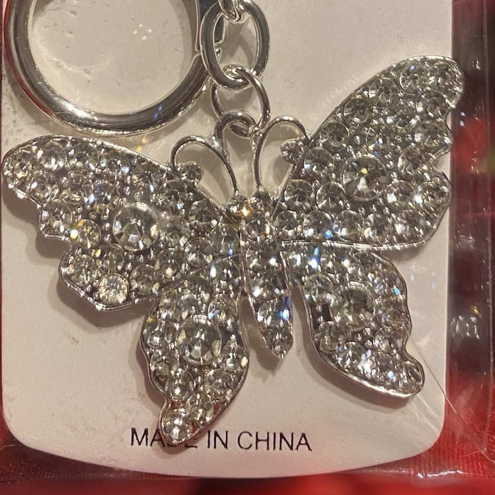 Silver Butterfly Keychain and Bag Charm